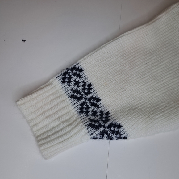 Vintage Ski Sweater Kingsport Navy and White Crewneck Sweater Womens XL #200 - Picture 7 of 8